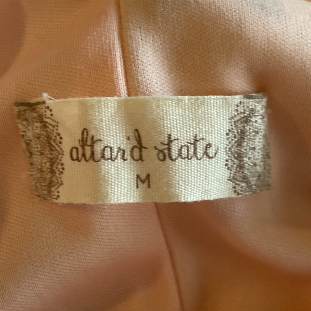 Altar'd State  Pink Floral Deep V Open Back Cottagecore Dress 3071 - Picture 8 of 9